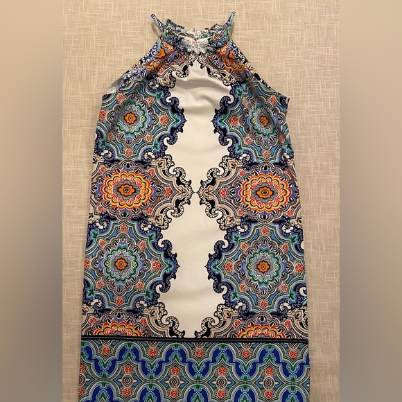 London Times Women’s Halter Dress. Size 4. White with multiple colors - Picture 10 of 16